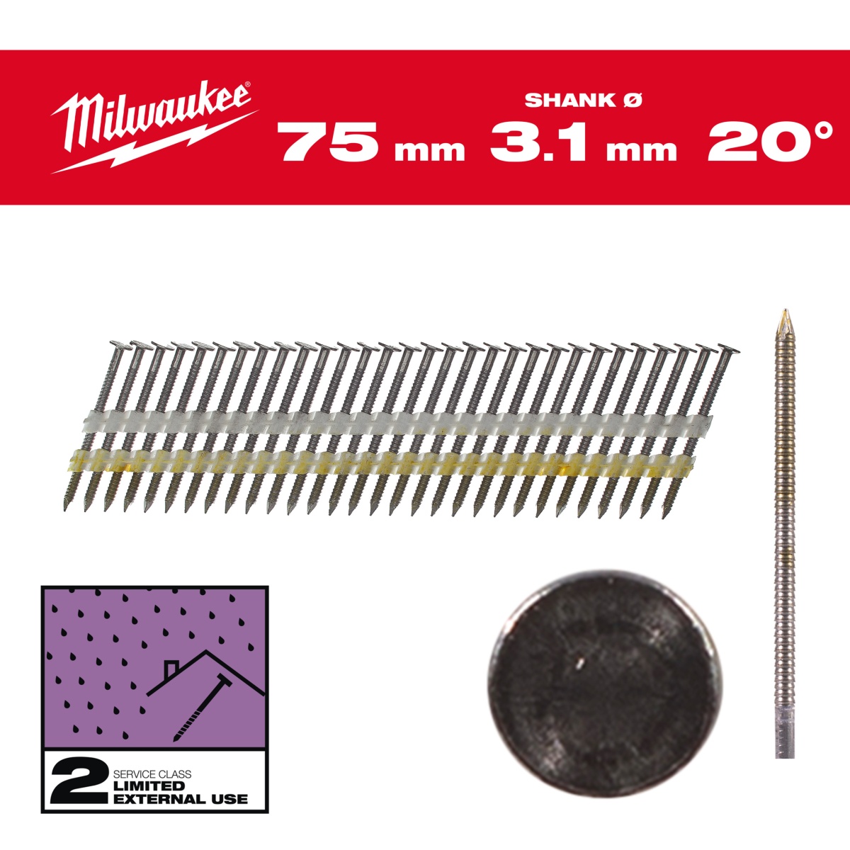 Clavos 20º -O- Galvanizados 7'4x3'1 75mm - 1'750uds