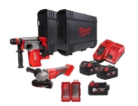 Powerpack Milwaukee - M18 BLPP2G-502X, M18™. + Estuche de 10 brocas NG Milwaukee - SDS-Plus MX4 - ajusta a Packout™. + Batería Milwaukee - M18 B5, M18 Powerpack Milwaukee - M18 BLPP2G-502X, M18™. + Estuche de 10 brocas NG Milwaukee - SDS-Plus MX4 - ajusta a Packout™. + Batería Milwaukee - M18 B5, M18