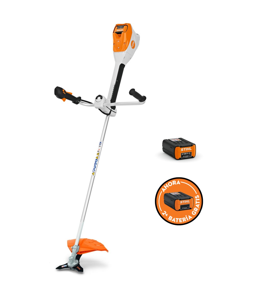 Desbrozadora de batería STIHL FSA 200 GC 250-3 + Batería STIHL AP 300 S + Batería GRATIS