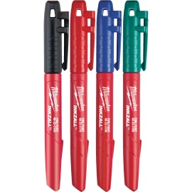 Blíster de 4 marcadores finos 1mm de colores, Rojo, Negro, Verde y Azul