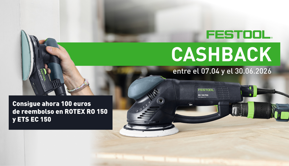 Cashback Festool - Lijadoras ROTEX RO 150 y ETS EC 150