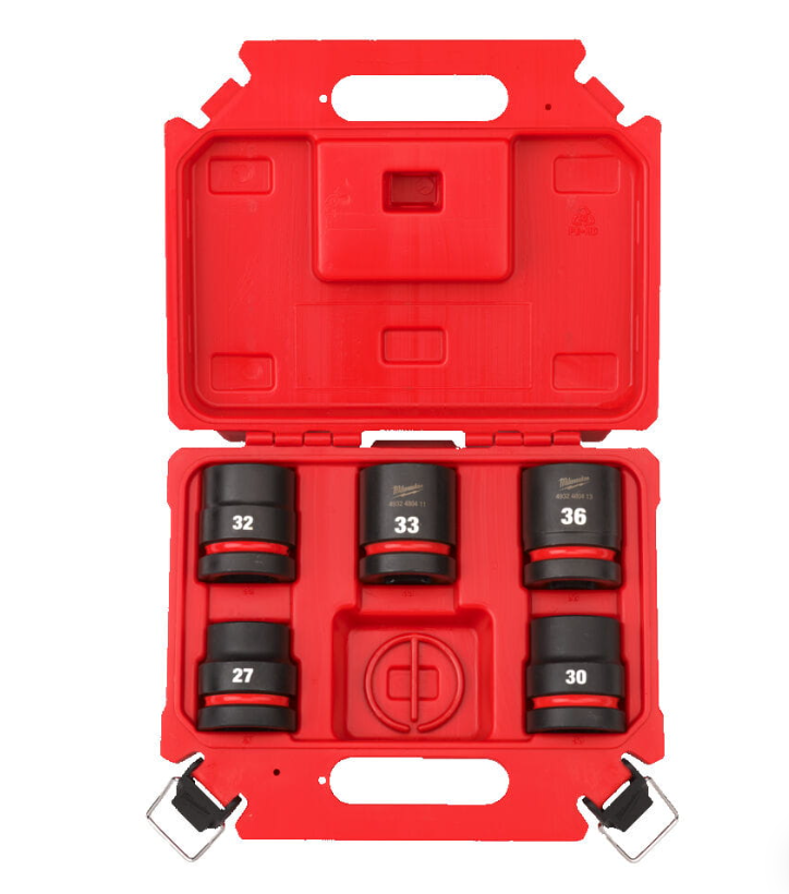 Juego de 5 vasos de impacto Milwaukee de 3/4" cortos