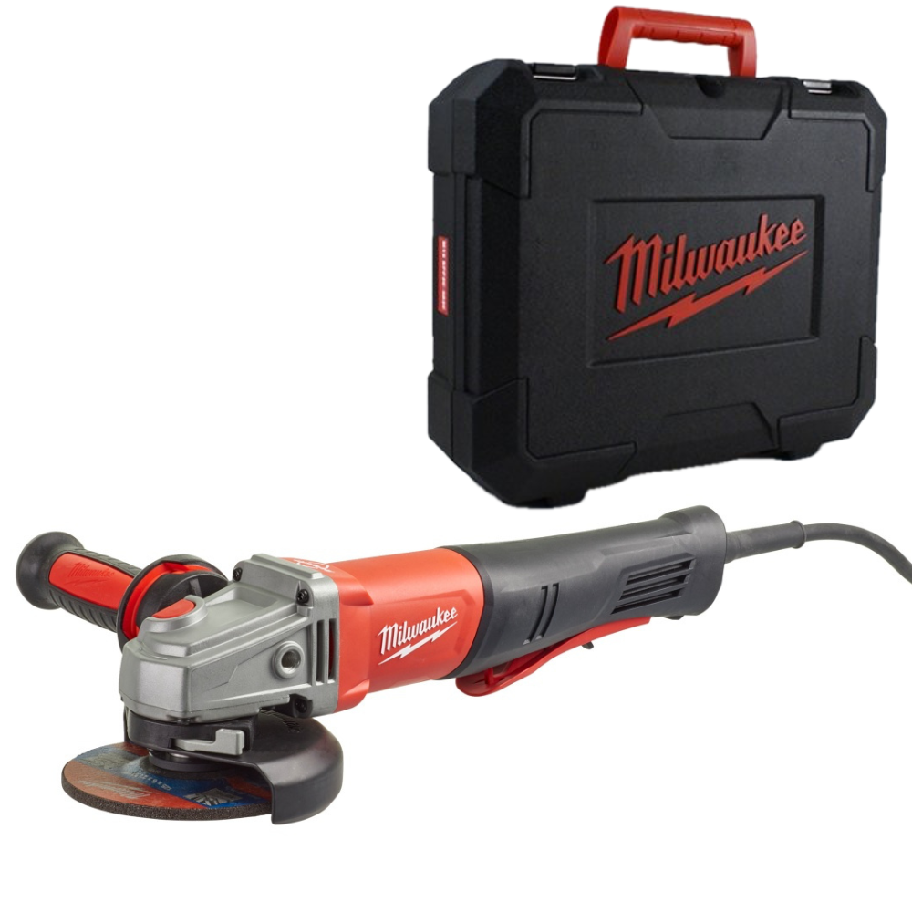 Amoladora angular Milwaukee - AGV13-125XSPDEBKIT de 1250W con freno RAPIDSTOP™