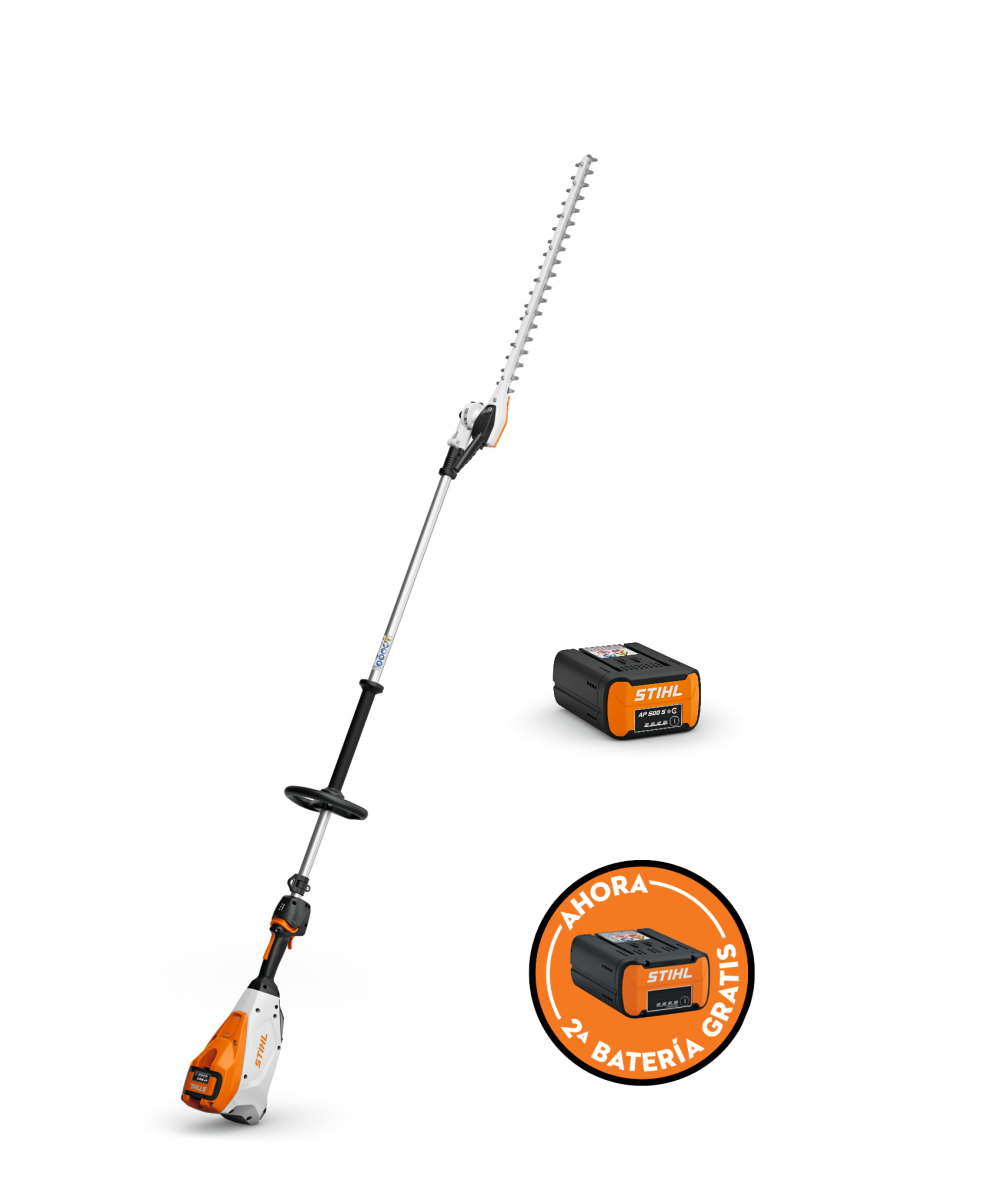 Cortasetos de altura de batería STIHL HLA 135 (145º). + batería STIHL AP 500S + Batería GRATIS