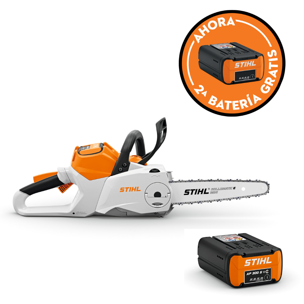 Motosierra de batería STIHL MSA 160 C-B, 30cm/12", 1/4" PM3, 64 eslabones + Batería STIHL AP 300 S + Batería GRATIS