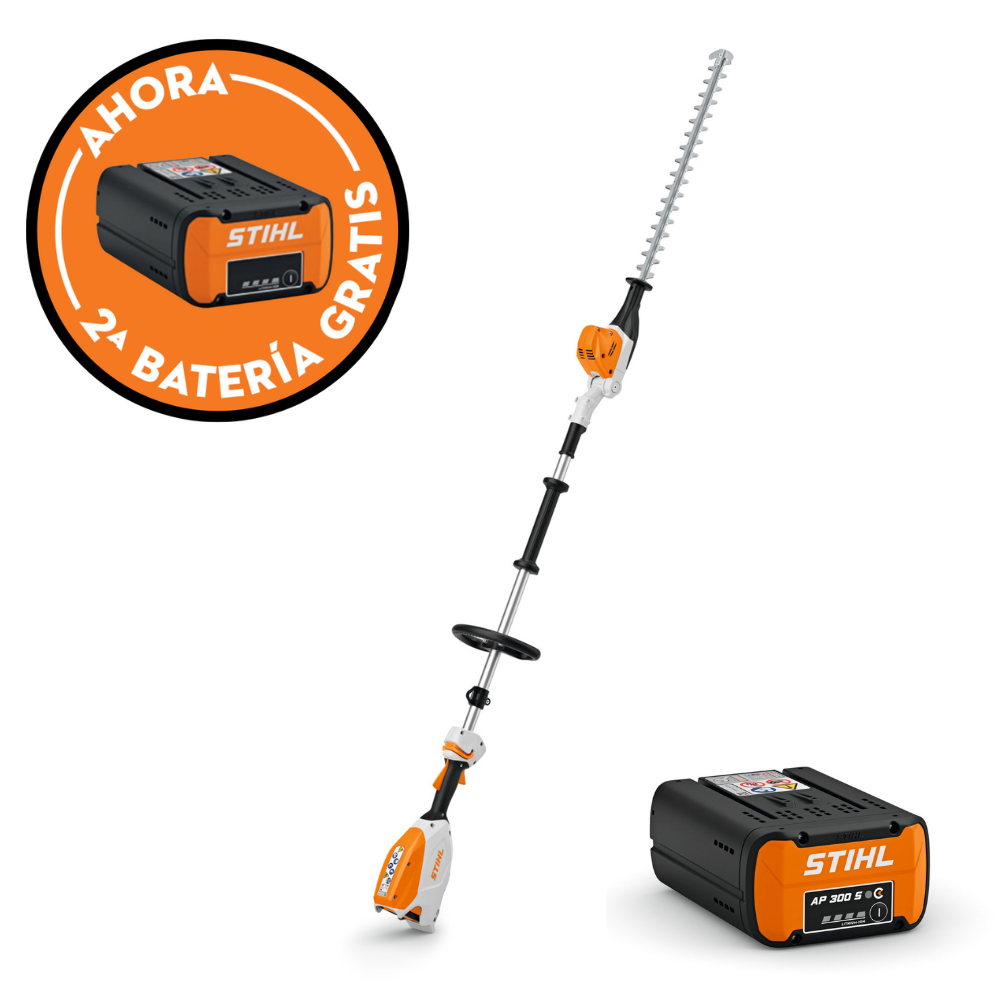 Cortasetos de altura de batería STIHL HLA 66 (115º) + Batería STIHL AP 300 S + Batería GRATIS