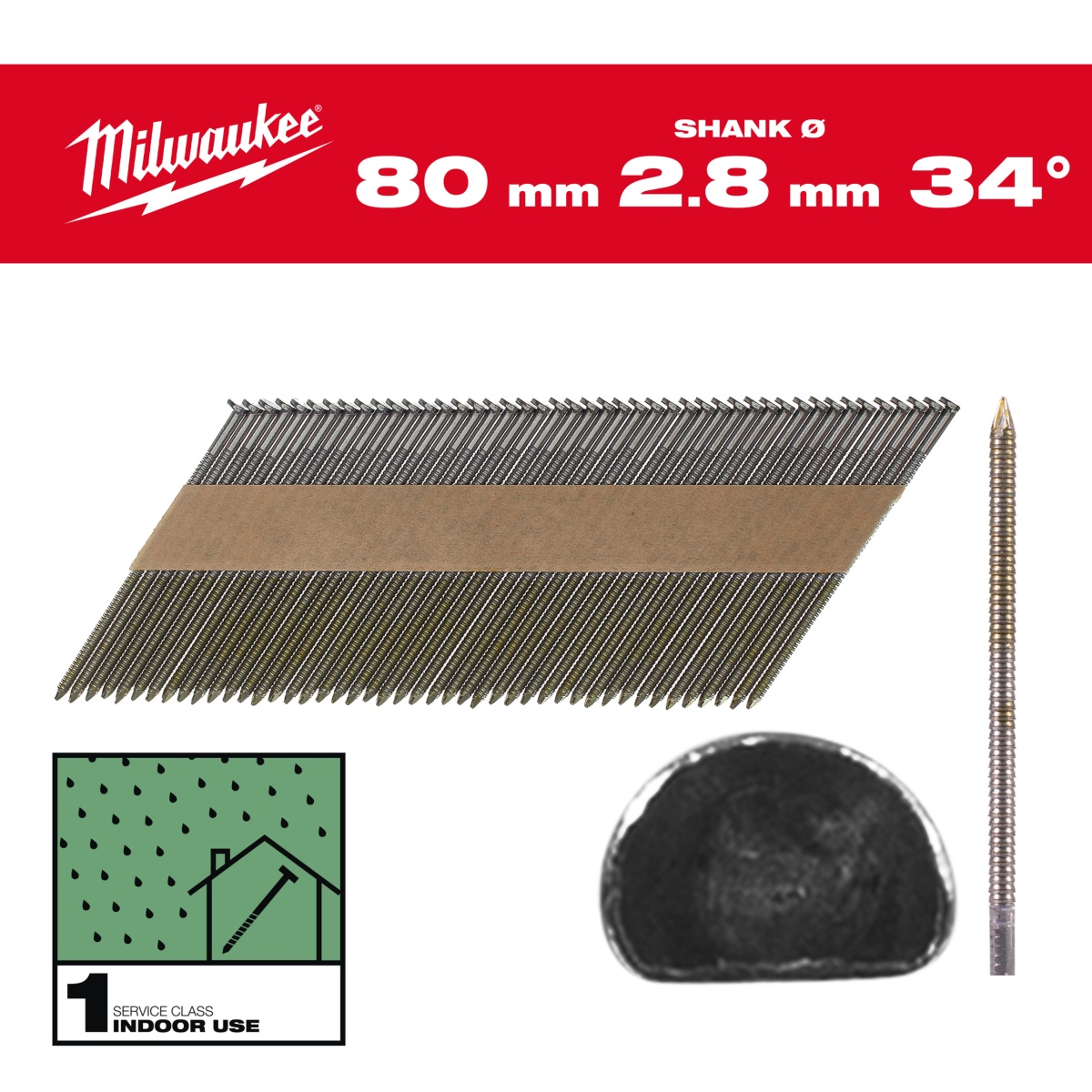 Clavos 34º -D- 7'4x2'9 80mm - 2.200uds