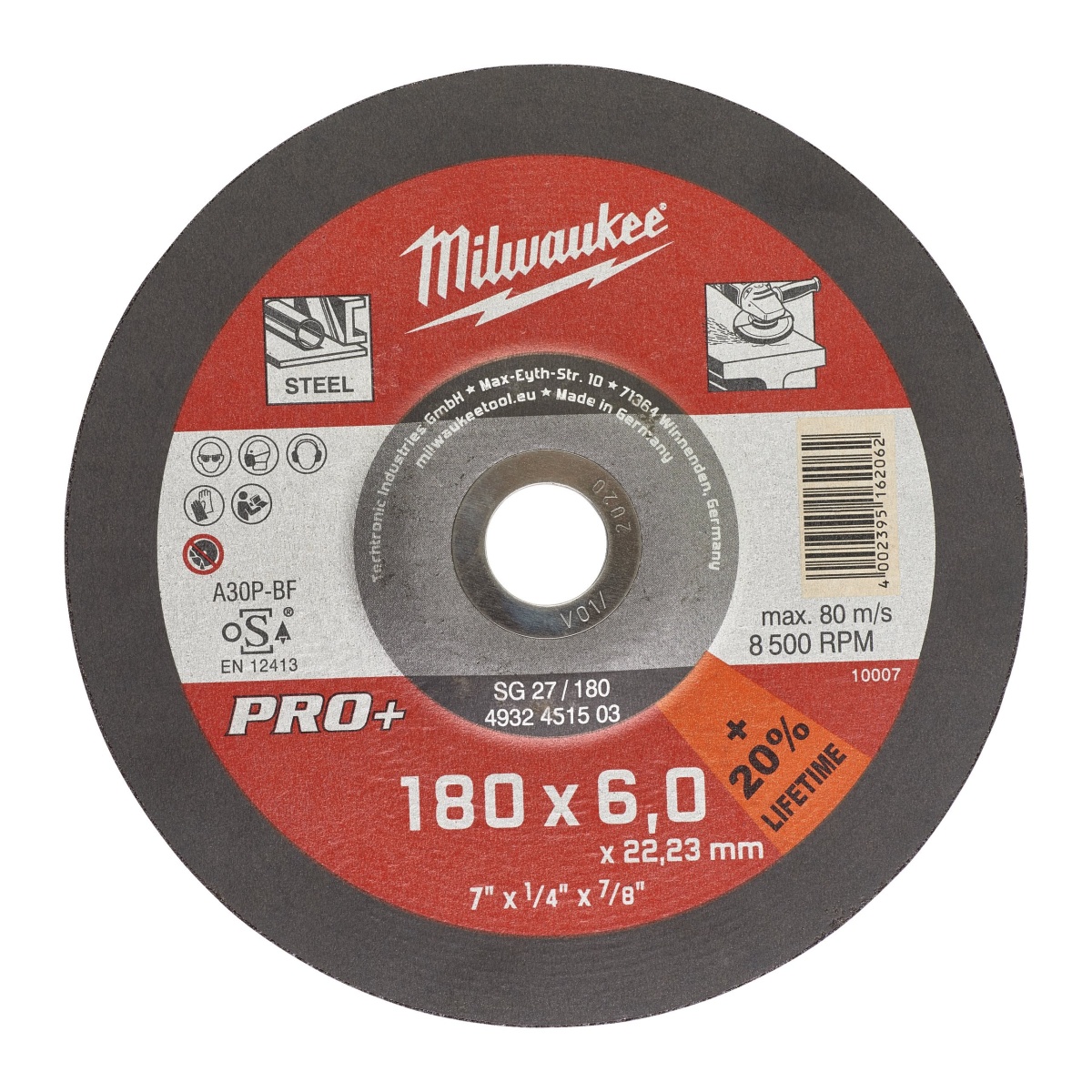 Disco PRO+ desbaste metal SG 27 / 180mm