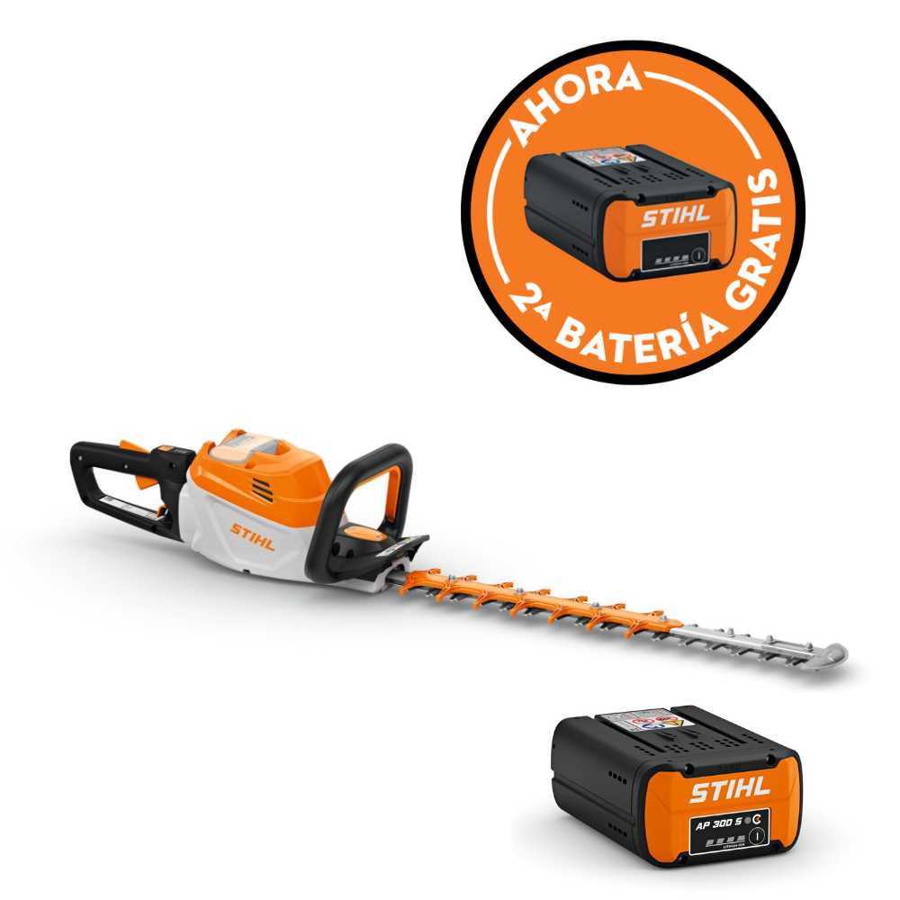 Cortasetos de batería STIHL HSA 140 R, longitud de corte 60 cm/24" + Batería STIHL AP 300 S + Batería GRATIS