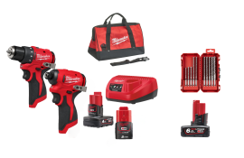 Kit Powerpack Brushless Milwaukee - M12 BLPP2B-422B, M12™. + Estuche de 10 brocas - SDS-Plus MX4 - ajusta a Packout™. + Batería Milwaukee - M12 6,0 Ah Kit Powerpack Brushless Milwaukee - M12 BLPP2B-422B, M12™. + Estuche de 10 brocas - SDS-Plus MX4 - ajusta a Packout™. + Batería Milwaukee - M12 6,0 Ah