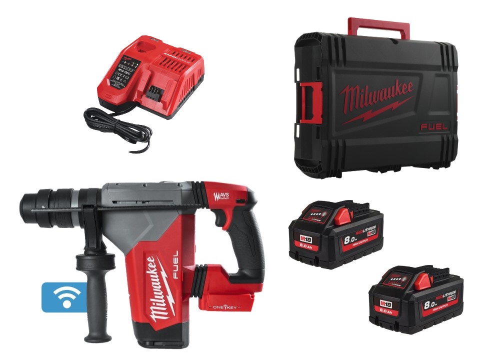 M18ONEFHPX-802X Martillo combinado SDS-Plus M18 FUEL™ ONE-KEY™, 32mm con FIXTEC™