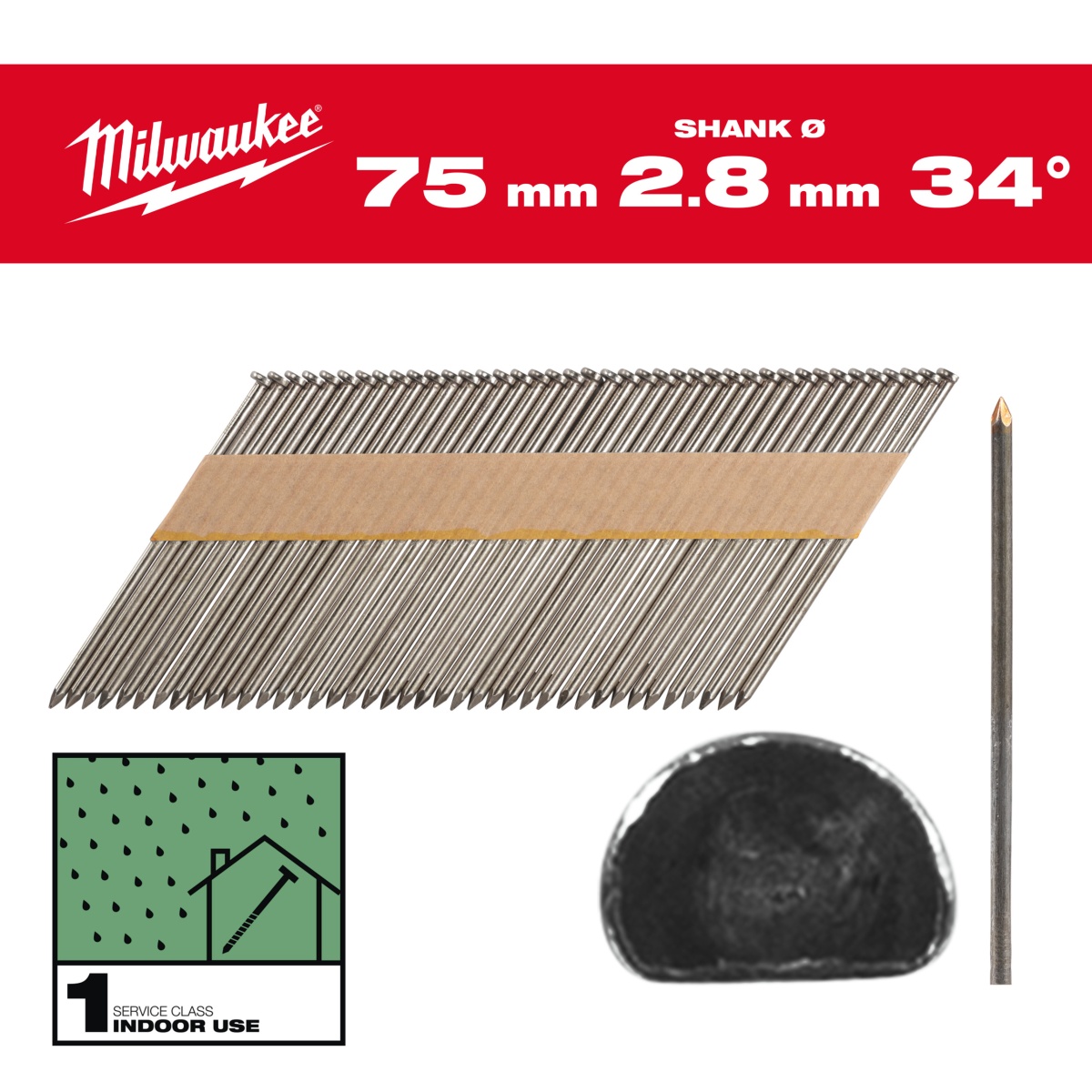 Clavos 34º -D- 7'4x2'9 75mm - 2.200uds