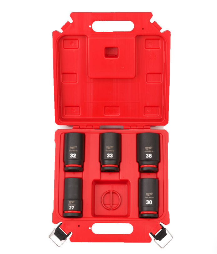 Juego de 5 vasos de impacto Milwaukee de 3/4" largos