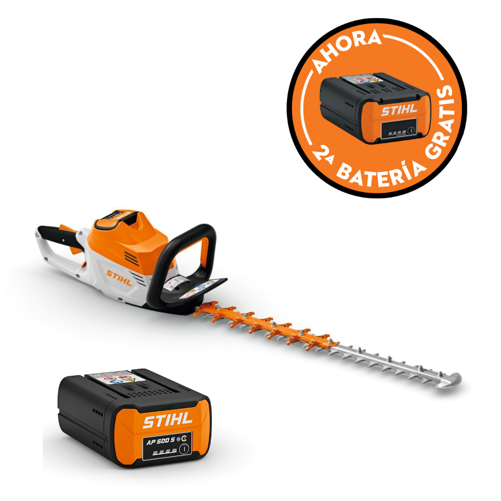 Cortasetos de Batería STIHL - HSA 100, longitud de corte 60 cm/24" + Batería STIHL AP 500 S + Batería GRATIS