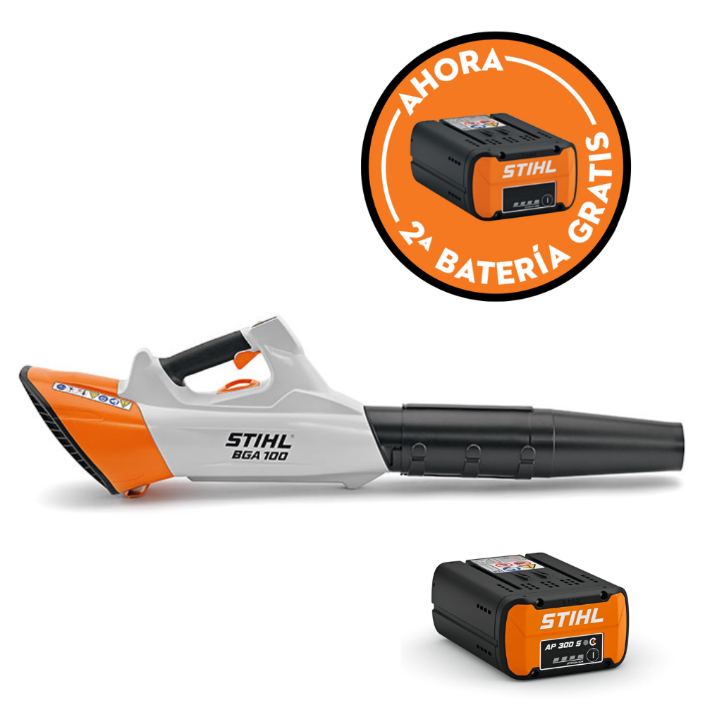 Soplador de batería BGA 100 sin batería ni cargador + Batería STIHL AP 300 S + Batería GRATIS