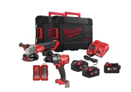 Kit de herramientas Milwaukee - M18 FPP2E3-502X, M18™ (M18 FPD3 + M18 FSAG125X). + Estuche de 10 brocas NG Milwaukee - SDS-Plus MX4 - ajusta a Packout Kit de herramientas Milwaukee - M18 FPP2E3-502X, M18™ (M18 FPD3 + M18 FSAG125X). + Estuche de 10 brocas NG Milwaukee - SDS-Plus MX4 - ajusta a Packout