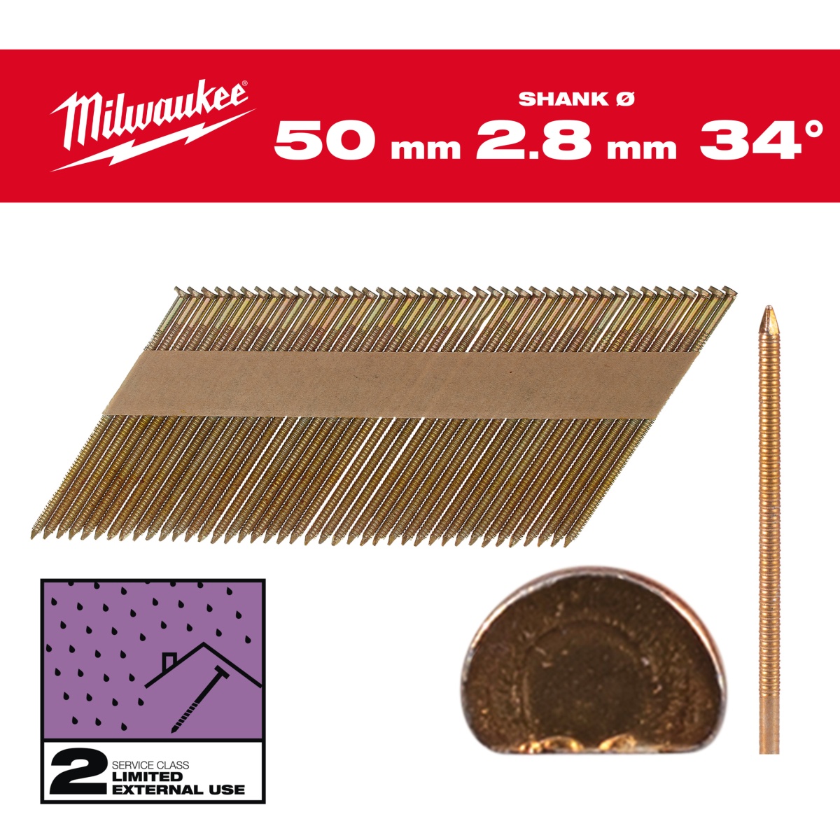 Clavos 34º -D- 7'4x3'1 50mm - 2.200uds