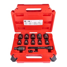 Estuche de 13 piezas de vasos cortos Shockwave de 1/2"