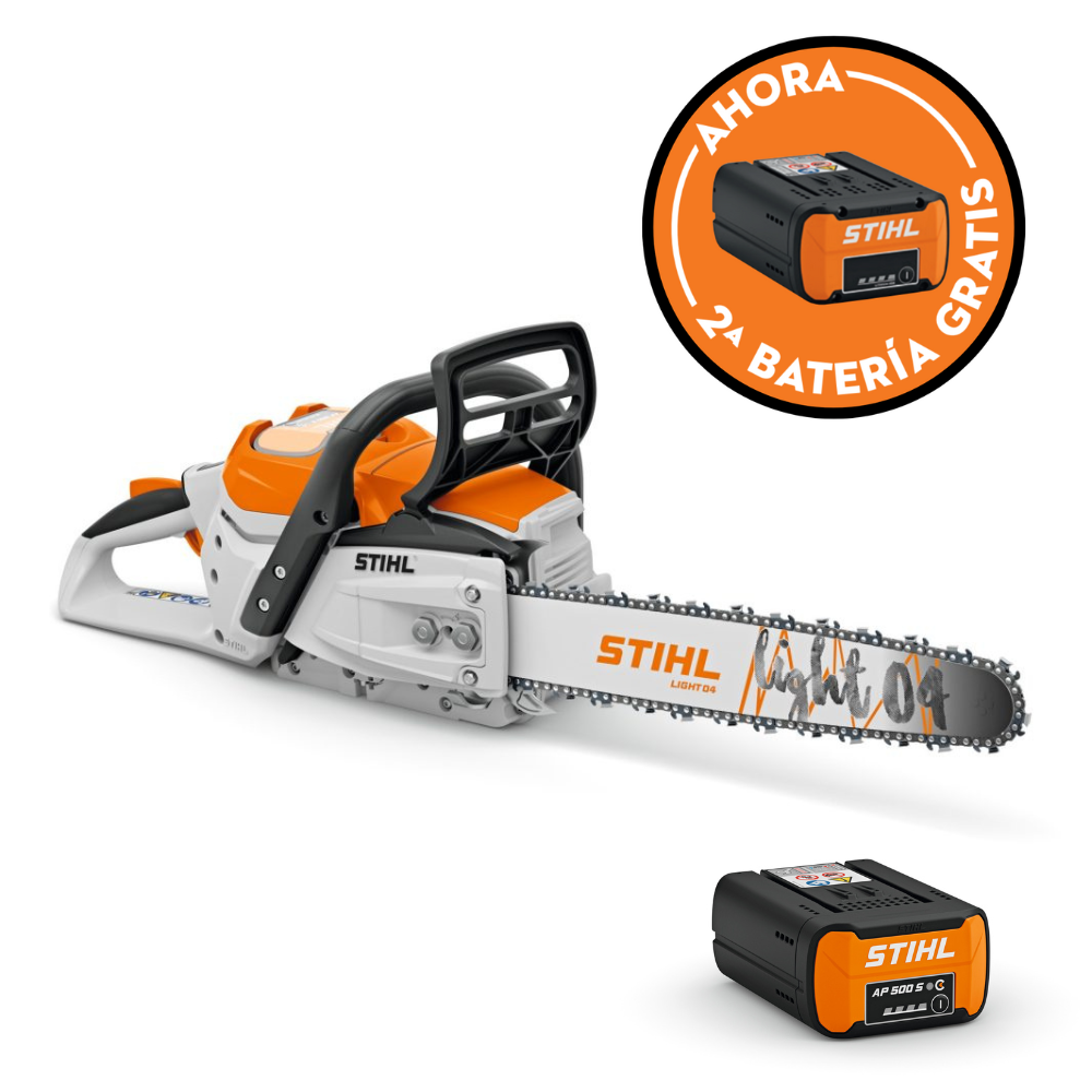 Motosierra de batería STIHL - MSA 300 C-O, 45cm/18", 0.325" 23RM Pro, 74 eslabones + Batería STIHL AP 500 S + Batería GRATIS