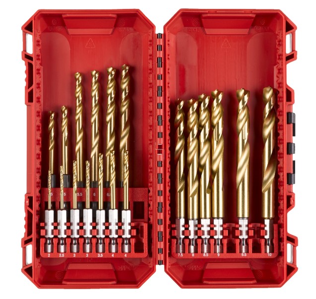 BROCAS PARA METAL SHOCKWAVE™ RED HEX HSS-G TIN 19 PC SET