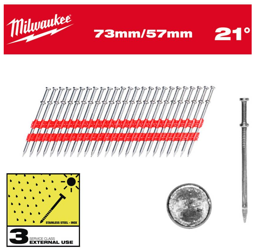 Clavos 20º doble cabeza 73 mm / 57 mm - 2000 uds.