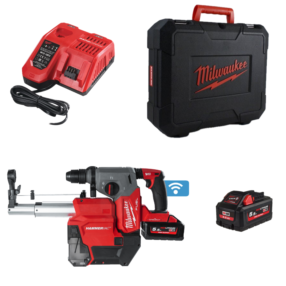 Martillo combinado Milwaukee - M18 ONEFHPXDEL-552C, SDS-Plus, M18 FUEL™, ONE-KEY™