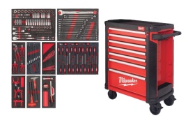 Carro de herramientas con 7 cajones Milwaukee - TOOLGUARD™, 78cm, 206 herramientas Carro de herramientas con 7 cajones Milwaukee - TOOLGUARD™, 78cm, 206 herramientas