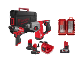 Powerpack Milwaukee - M12 FPP2BG2-502X, M12 FUEL™. + Estuche de 10 brocas NG Milwaukee - SDS-Plus MX4 - ajusta a Packout™. + Batería Milwaukee - M12 B Powerpack Milwaukee - M12 FPP2BG2-502X, M12 FUEL™. + Estuche de 10 brocas NG Milwaukee - SDS-Plus MX4 - ajusta a Packout™. + Batería Milwaukee - M12 B