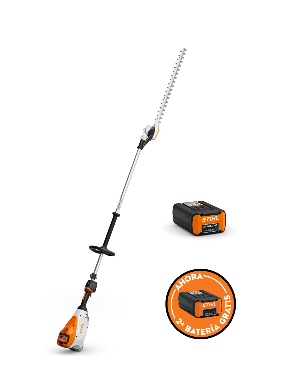 Cortasetos de altura de batería STIHL HLA 135 (145º) + batería STIHL AP 300S + Batería GRATIS