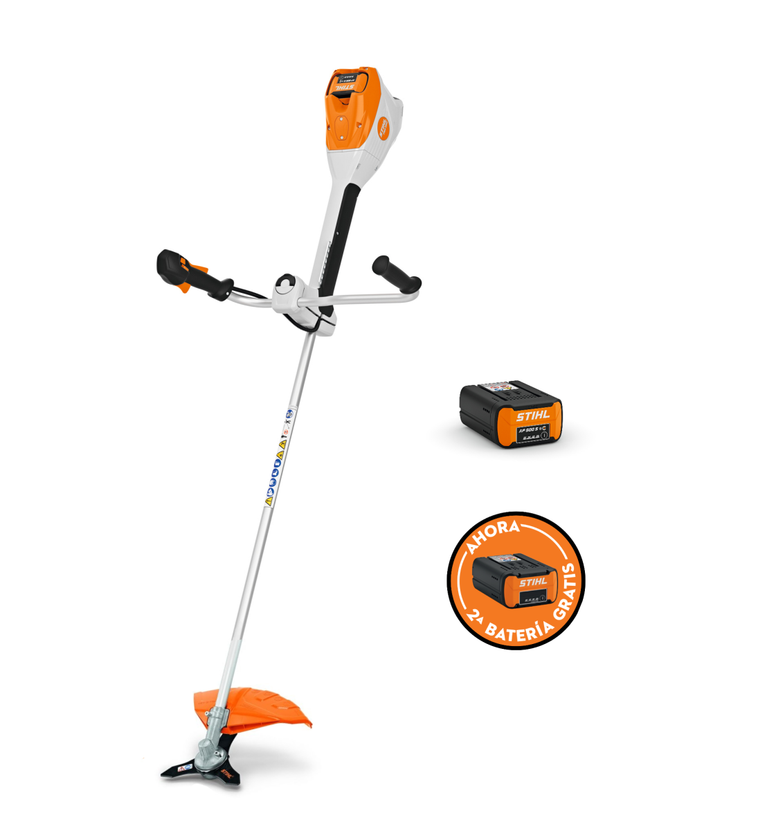 Desbrozadora de batería STIHL FSA 200 GC 250-3 + Batería STIHL AP 500 S + Batería GRATIS