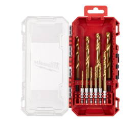 Brocas para metal Milwaukee - SHOCKWAVE HSS-G TIN RED HEX SET (10uds)