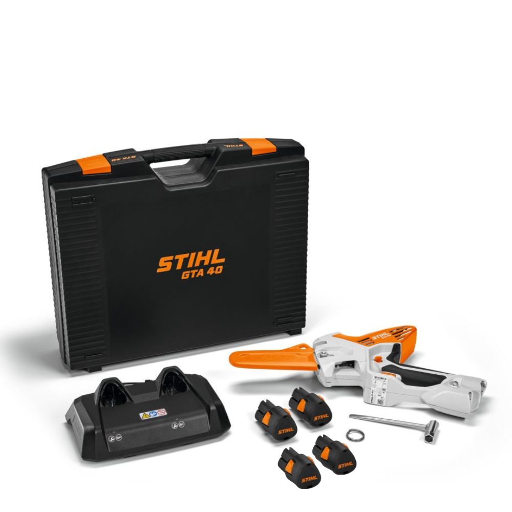 Mini sierra de batería STIHL - GTA 40.0 SET (4 x AS 2 + AL 5-2), 15cm/6", 1/4"P, 71PM3, 38 eslabones